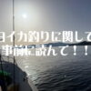 白イカ釣りのご予約について｜遊漁船海彦からのお願い